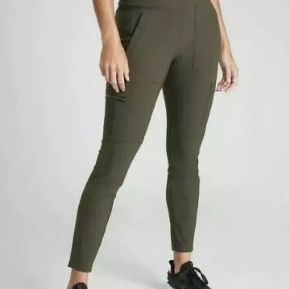 Athleta Headlands Hybrid Cargo Tight Olive Green/Gray Size 8 - Picture 1 of 3